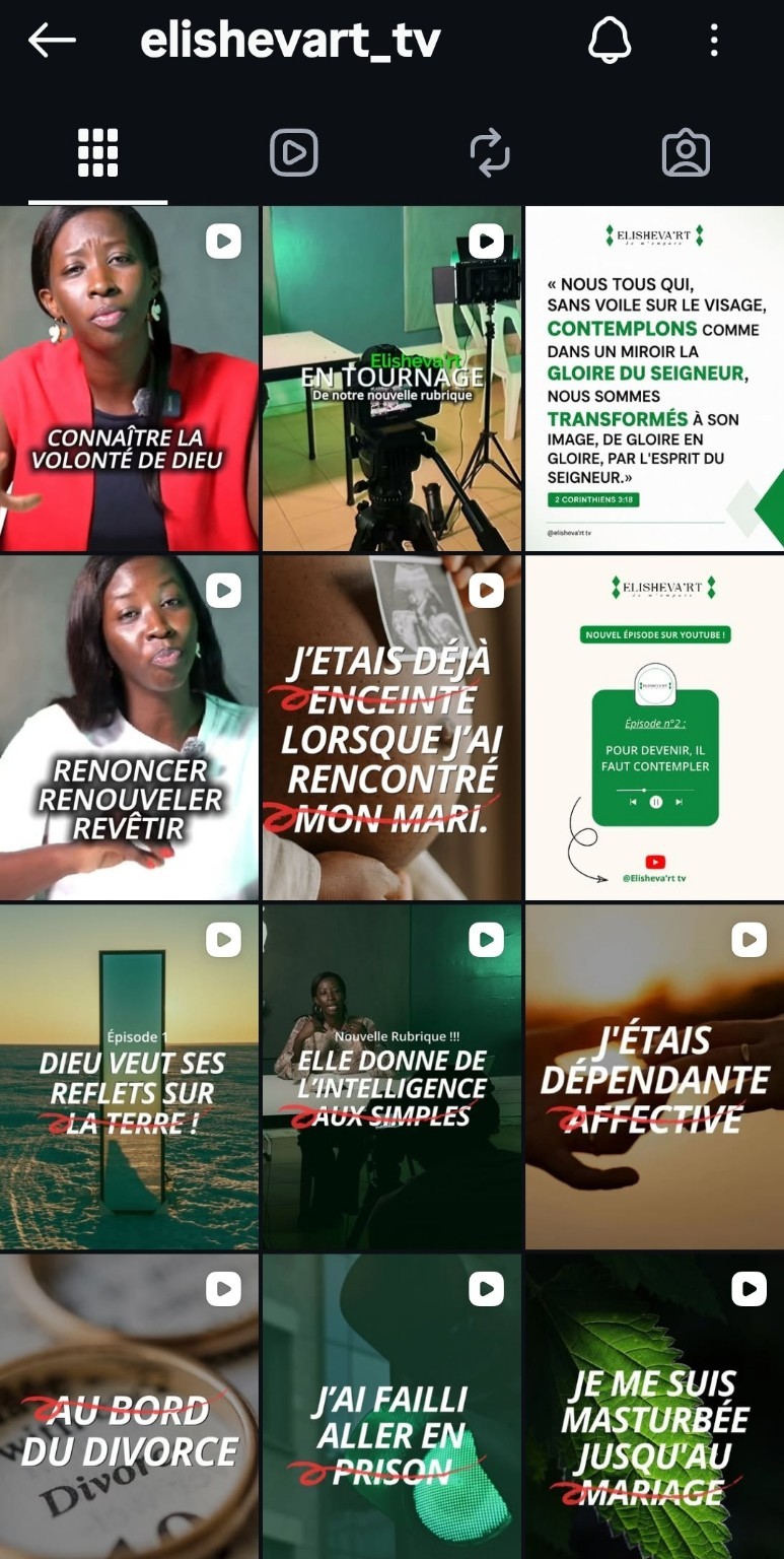 Aperçu de la page Instagram Elisheva’rt